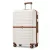 Miss Lulu London KSK2592 - Kono Groß checked bőrönd utazótáska  ABS+PC  28 Zoll, Streifendesign és Farbblockdetails  längere Reisen - Creme és barna