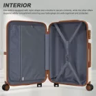 Miss Lulu London KSK2592 - Kono Groß checked bőrönd utazótáska  ABS+PC  28 Zoll, Streifendesign és Farbblockdetails  längere Reisen - Creme és barna