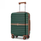 Miss Lulu London KSK2592 - Kono ABS+PC-Bordgepäckkoffer 20 Zoll  Streifendesign és Farbblockdetails,  geräuschlosen Spinnerrädern - Dunkelgrün és barna