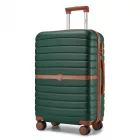 Miss Lulu London KSK2592 - Kono ABS+PC-Mittelkoffer 24 Zoll  Streifendesign és Farbblockdetails,  geräuschlosen Spinnerrädern - Dunkelgrün és barna