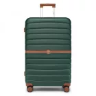 Miss Lulu London KSK2592 - Kono Groß checked bőrönd utazótáska  ABS+PC  28 Zoll, Streifendesign és Farbblockdetails  längere Reisen - Dunkelgrün és barna