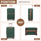 Miss Lulu London KSK2592 - Kono Groß checked bőrönd utazótáska  ABS+PC  28 Zoll, Streifendesign és Farbblockdetails  längere Reisen - Dunkelgrün és barna