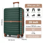 Miss Lulu London KSK2592 - Kono Groß checked bőrönd utazótáska  ABS+PC  28 Zoll, Streifendesign és Farbblockdetails  längere Reisen - Dunkelgrün és barna