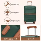 Miss Lulu London KSK2592 - Kono Groß checked bőrönd utazótáska  ABS+PC  28 Zoll, Streifendesign és Farbblockdetails  längere Reisen - Dunkelgrün és barna