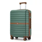 Miss Lulu London KSK2592 - Kono ABS+PC-Mittelkoffer 24 Zoll  Streifendesign és Farbblockdetails,  geräuschlosen Spinnerrädern - zöld és barna