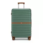 Miss Lulu London KSK2592 - Kono Groß checked bőrönd utazótáska  ABS+PC  28 Zoll, Streifendesign és Farbblockdetails  längere Reisen - zöld és barna