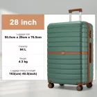 Miss Lulu London KSK2592 - Kono Groß checked bőrönd utazótáska  ABS+PC  28 Zoll, Streifendesign és Farbblockdetails  längere Reisen - zöld és barna