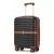 Miss Lulu London KSK2592 - Kono ABS+PC-Bordgepäckkoffer 20 Zoll  Streifendesign és Farbblockdetails,  geräuschlosen Spinnerrädern - szürke és barna