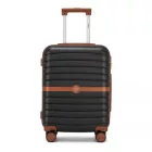 Miss Lulu London KSK2592 - Kono ABS+PC-Bordgepäckkoffer 20 Zoll  Streifendesign és Farbblockdetails,  geräuschlosen Spinnerrädern - szürke és barna