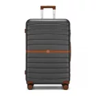 Miss Lulu London KSK2592 - Kono Groß checked bőrönd utazótáska  ABS+PC  28 Zoll, Streifendesign és Farbblockdetails  längere Reisen - szürke és barna