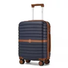 Miss Lulu London KSK2592 - Kono ABS+PC-Bordgepäckkoffer 20 Zoll  Streifendesign és Farbblockdetails,  geräuschlosen Spinnerrädern - Marineblau és barna