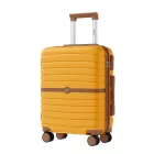 Miss Lulu London KSK2592 - Kono ABS+PC-Bordgepäckkoffer 20 Zoll  Streifendesign és Farbblockdetails,  geräuschlosen Spinnerrädern - sárga és barna