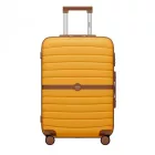 Miss Lulu London KSK2592 - Kono ABS+PC-Mittelkoffer 24 Zoll  Streifendesign és Farbblockdetails,  geräuschlosen Spinnerrädern - sárga és barna