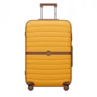 Miss Lulu London KSK2592 - Kono Groß checked bőrönd utazótáska  ABS+PC  28 Zoll, Streifendesign és Farbblockdetails  längere Reisen - sárga és barna