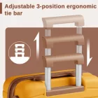 Miss Lulu London KSK2592 - Kono Groß checked bőrönd utazótáska  ABS+PC  28 Zoll, Streifendesign és Farbblockdetails  längere Reisen - sárga és barna