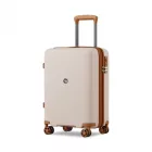Miss Lulu London KSK2594 - Kono PP 20-Zoll-Hartschale-ausziehbares Gepäck – Leichter bőrönd  TSA-zár & integriertem Becherhalter - bézs és barna