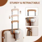 Miss Lulu London KSK2594 - Kono PP 20-Zoll-Hartschale-ausziehbares Gepäck – Leichter bőrönd  TSA-zár & integriertem Becherhalter - bézs és barna