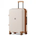 Miss Lulu London KSK2594 - Kono PP 28-Zoll-Hartschale-ausziehbares Gepäck – Leichter bőrönd  TSA-zár & integriertem Becherhalter - bézs és barna