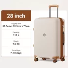 Miss Lulu London KSK2594 - Kono PP 28-Zoll-Hartschale-ausziehbares Gepäck – Leichter bőrönd  TSA-zár & integriertem Becherhalter - bézs és barna