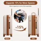 Miss Lulu London KSK2594 - Kono PP 28-Zoll-Hartschale-ausziehbares Gepäck – Leichter bőrönd  TSA-zár & integriertem Becherhalter - bézs és barna