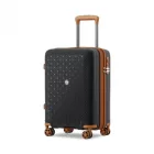 Miss Lulu London KSK2594 - Kono PP 20-Zoll-Hartschale-ausziehbares Gepäck – Leichter bőrönd  TSA-zár & integriertem Becherhalter - fekete és barna
