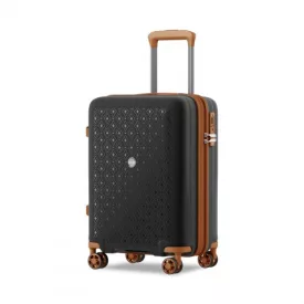   Miss Lulu London KSK2594 - Kono PP 20-Zoll-Hartschale-ausziehbares Gepäck – Leichter bőrönd  TSA-zár & integriertem Becherhalter - fekete és barna