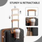 Miss Lulu London KSK2594 - Kono PP 20-Zoll-Hartschale-ausziehbares Gepäck – Leichter bőrönd  TSA-zár & integriertem Becherhalter - fekete és barna