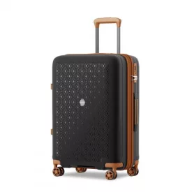   Miss Lulu London KSK2594 - Kono PP 24-Zoll-Hartschale-ausziehbares Gepäck – Leichter bőrönd  TSA-zár & integriertem Becherhalter - fekete és barna