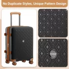 Miss Lulu London KSK2594 - Kono PP 24-Zoll-Hartschale-ausziehbares Gepäck – Leichter bőrönd  TSA-zár & integriertem Becherhalter - fekete és barna