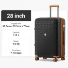 Miss Lulu London KSK2594 - Kono PP 28-Zoll-Hartschale-ausziehbares Gepäck – Leichter bőrönd  TSA-zár & integriertem Becherhalter - fekete és barna