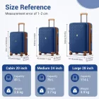 Miss Lulu London KSK2594 - Kono PP 20/24/28-Zoll-Hartschale-ausziehbares Gepäck – Leichter bőrönd  TSA-zár & integriertem Becherhalter - Marineblau és barna