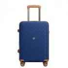 Miss Lulu London KSK2594 - Kono PP 20-Zoll-Hartschale-ausziehbares Gepäck – Leichter bőrönd  TSA-zár & integriertem Becherhalter - Marineblau és barna