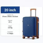 Miss Lulu London KSK2594 - Kono PP 20-Zoll-Hartschale-ausziehbares Gepäck – Leichter bőrönd  TSA-zár & integriertem Becherhalter - Marineblau és barna