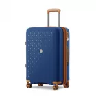 Miss Lulu London KSK2594 - Kono PP 24-Zoll-Hartschale-ausziehbares Gepäck – Leichter bőrönd  TSA-zár & integriertem Becherhalter - Marineblau és barna