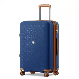   Miss Lulu London KSK2594 - Kono PP 28-Zoll-Hartschale-ausziehbares Gepäck – Leichter bőrönd  TSA-zár & integriertem Becherhalter - Marineblau és barna