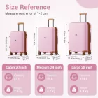 Miss Lulu London KSK2594 - Kono PP 20/24/28-Zoll-Hartschale-ausziehbares Gepäck – Leichter bőrönd  TSA-zár & integriertem Becherhalter - rózsaszín és barna