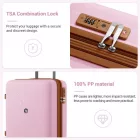 Miss Lulu London KSK2594 - Kono PP 20-Zoll-Hartschale-ausziehbares Gepäck – Leichter bőrönd  TSA-zár & integriertem Becherhalter - rózsaszín és barna