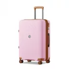 Miss Lulu London KSK2594 - Kono PP 24-Zoll-Hartschale-ausziehbares Gepäck – Leichter bőrönd  TSA-zár & integriertem Becherhalter - rózsaszín és barna