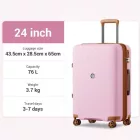 Miss Lulu London KSK2594 - Kono PP 24-Zoll-Hartschale-ausziehbares Gepäck – Leichter bőrönd  TSA-zár & integriertem Becherhalter - rózsaszín és barna
