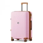 Miss Lulu London KSK2594 - Kono PP 28-Zoll-Hartschale-ausziehbares Gepäck – Leichter bőrönd  TSA-zár & integriertem Becherhalter - rózsaszín és barna