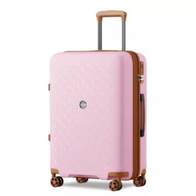   Miss Lulu London KSK2594 - Kono PP 28-Zoll-Hartschale-ausziehbares Gepäck – Leichter bőrönd  TSA-zár & integriertem Becherhalter - rózsaszín és barna