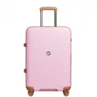 Miss Lulu London KSK2594 - Kono PP 28-Zoll-Hartschale-ausziehbares Gepäck – Leichter bőrönd  TSA-zár & integriertem Becherhalter - rózsaszín és barna