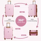 Miss Lulu London KSK2594 - Kono PP 28-Zoll-Hartschale-ausziehbares Gepäck – Leichter bőrönd  TSA-zár & integriertem Becherhalter - rózsaszín és barna