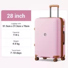 Miss Lulu London KSK2594 - Kono PP 28-Zoll-Hartschale-ausziehbares Gepäck – Leichter bőrönd  TSA-zár & integriertem Becherhalter - rózsaszín és barna