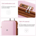 Miss Lulu London KSK2594 - Kono PP 28-Zoll-Hartschale-ausziehbares Gepäck – Leichter bőrönd  TSA-zár & integriertem Becherhalter - rózsaszín és barna
