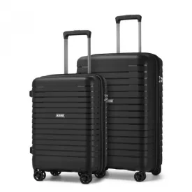   Miss Lulu London KSK2595 - Kono 20/24-Zoll-Hartschale-karcolásálló PP-bőrönd szett  Becherhalter, TSA-zár & ausziehbarem Design - fekete
