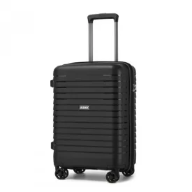   Miss Lulu London KSK2595 - Kono 20-Zoll-Hartschale-karcolásálló PP-Gepäck  Becherhalter, TSA-zár & ausziehbarem Design - Kabinentrolley  Reisen - fekete