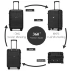 Miss Lulu London KSK2595 - Kono 20-Zoll-Hartschale-karcolásálló PP-Gepäck  Becherhalter, TSA-zár & ausziehbarem Design - Kabinentrolley  Reisen - fekete