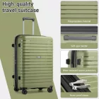 Miss Lulu London KSK2595 - Kono 20/24-Zoll-Hartschale-karcolásálló PP-bőrönd szett  Becherhalter, TSA-zár & ausziehbarem Design - zöld