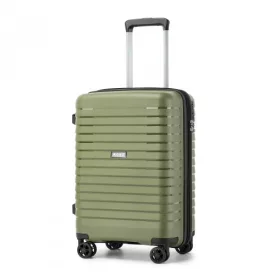   Miss Lulu London KSK2595 - Kono 20-Zoll-Hartschale-karcolásálló PP-Gepäck  Becherhalter, TSA-zár & ausziehbarem Design - Kabinentrolley  Reisen - zöld